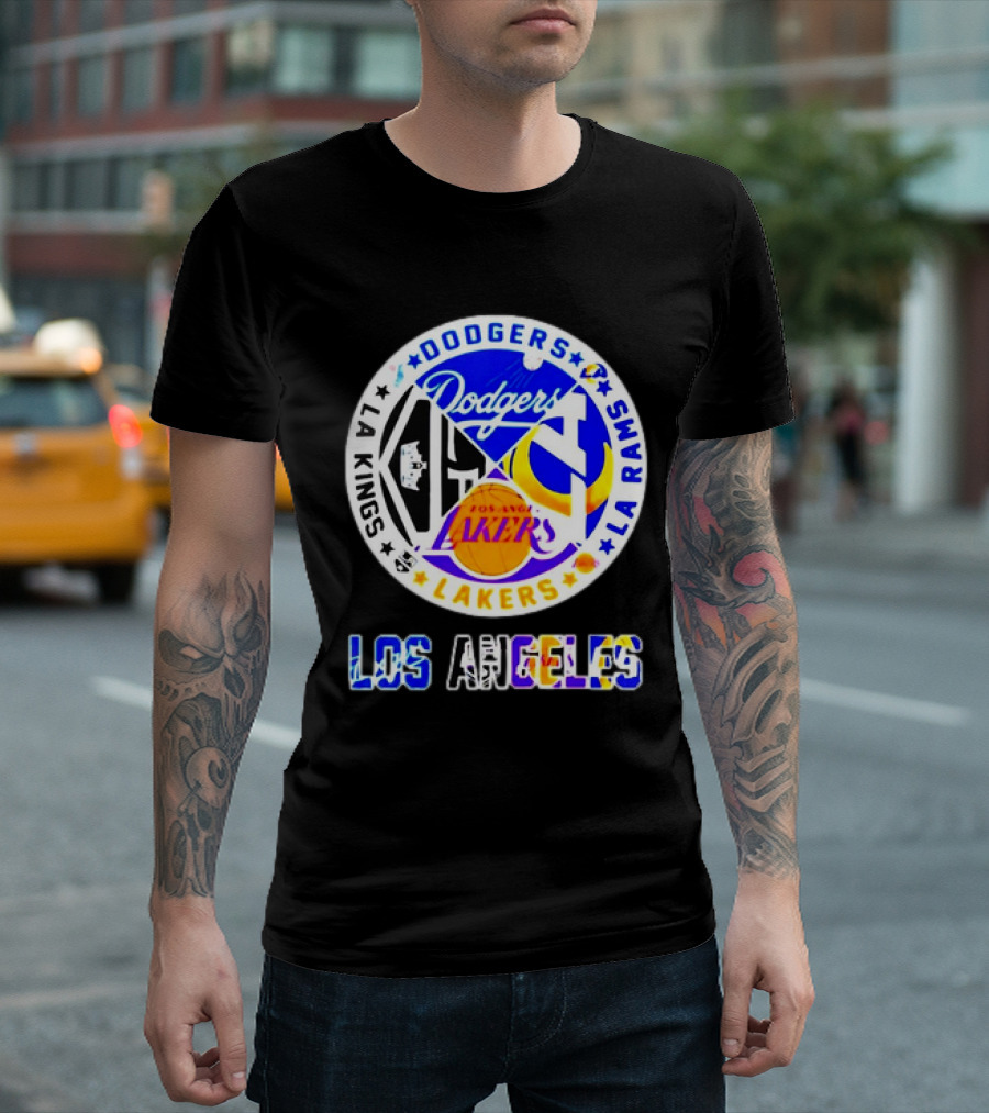 Dodgers Rams Lakers Kings Los Angeles City Sports T-Shirt