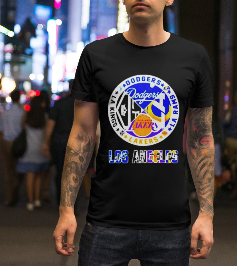 Dodgers Rams Lakers Kings Los Angeles City Sports T-Shirt