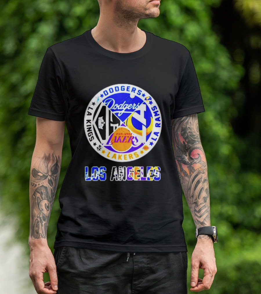 Dodgers Rams Lakers Kings Los Angeles City Sports T-Shirt