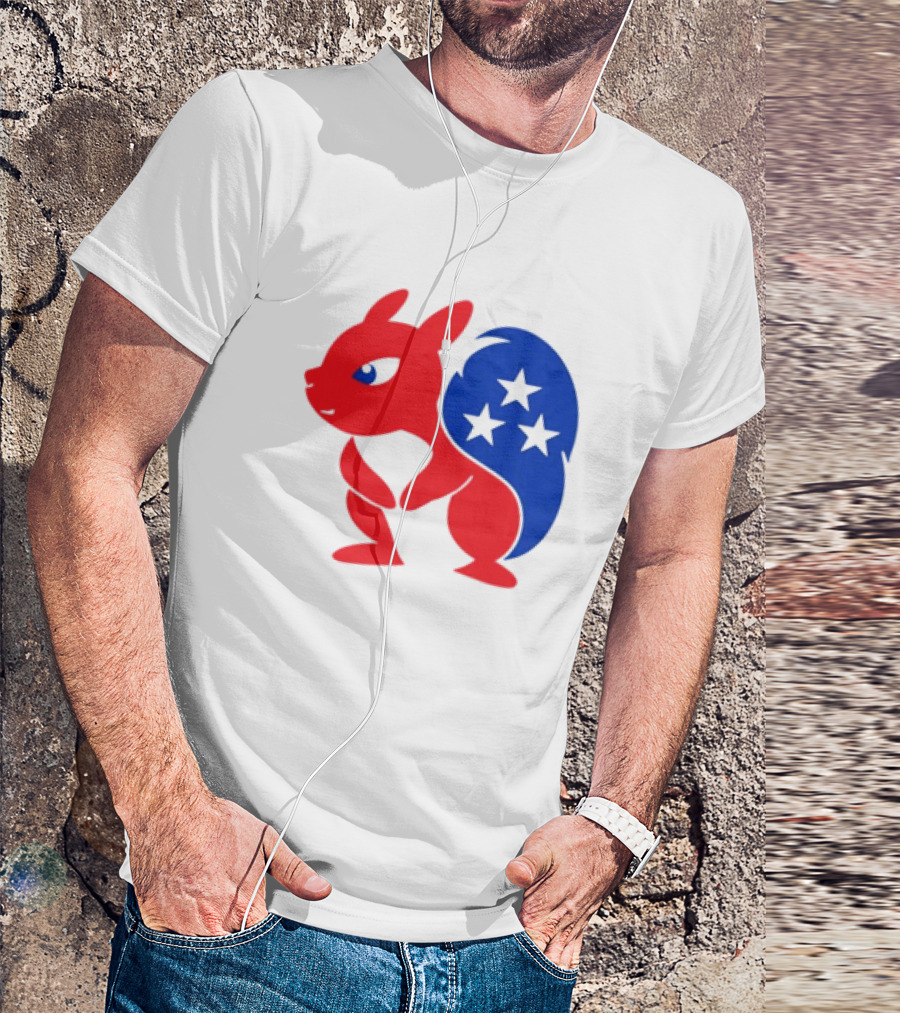Peanut The Squirrel GOP Mascot American Flag Stars T-Shirt