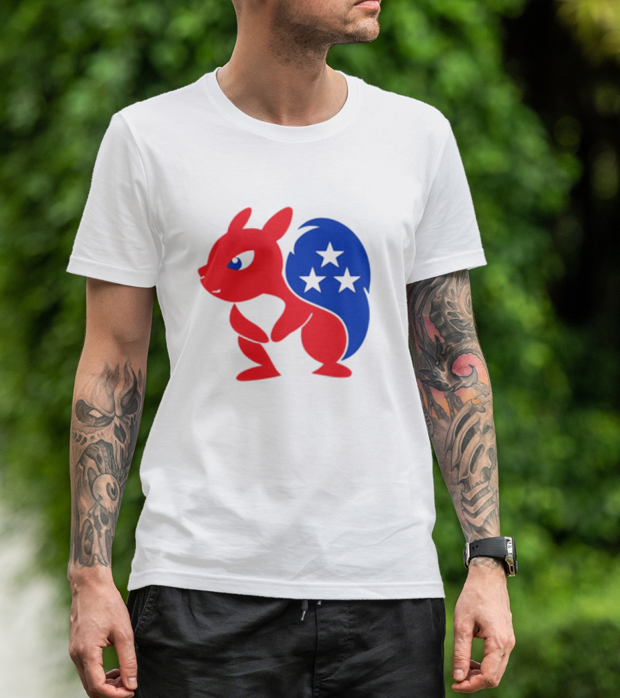 Peanut The Squirrel GOP Mascot American Flag Stars T-Shirt