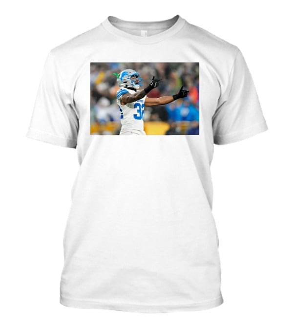 Brian Branch Lions Number 32 Gesture Towards Packers Crowd T-Shirt