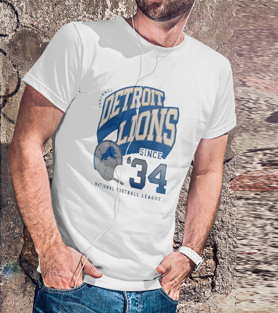 Detroit Lions Football NFL National Football League Since 34 T-Shirt