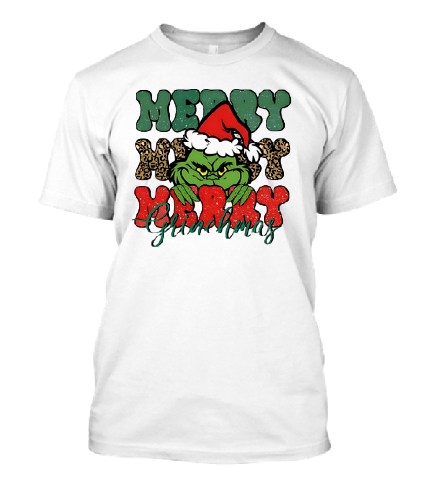 Merry Grinchmas 2024 Santa Hat Christmas Grinch T-Shirt