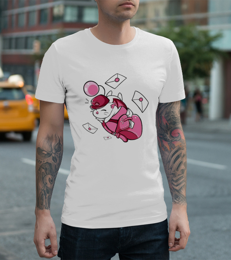 Moogle Mail Delivery with Letters Soaring in Flight T-Shirt