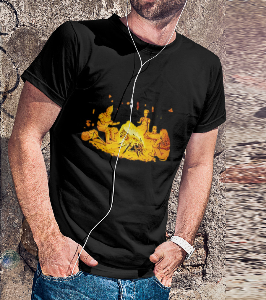 Cisco Ramon Campfire Wizard Of Oz Characters Marshmallow Roasting Scene T-Shirt