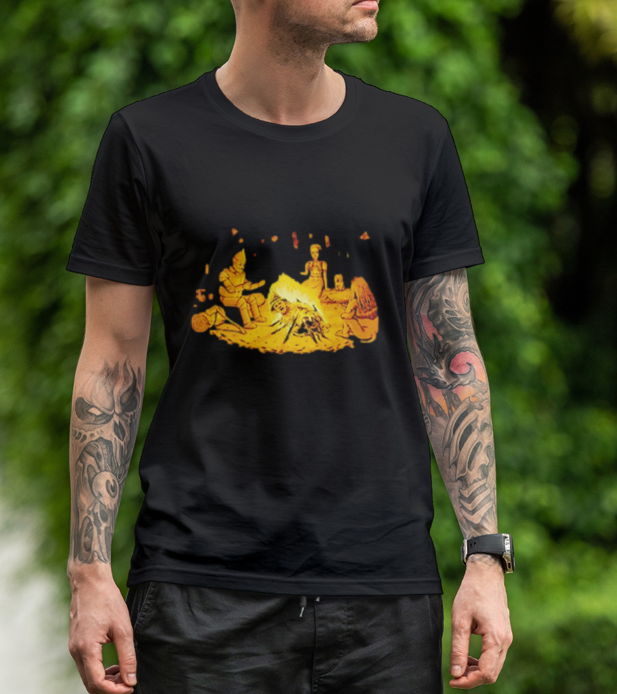 Cisco Ramon Campfire Wizard Of Oz Characters Marshmallow Roasting Scene T-Shirt