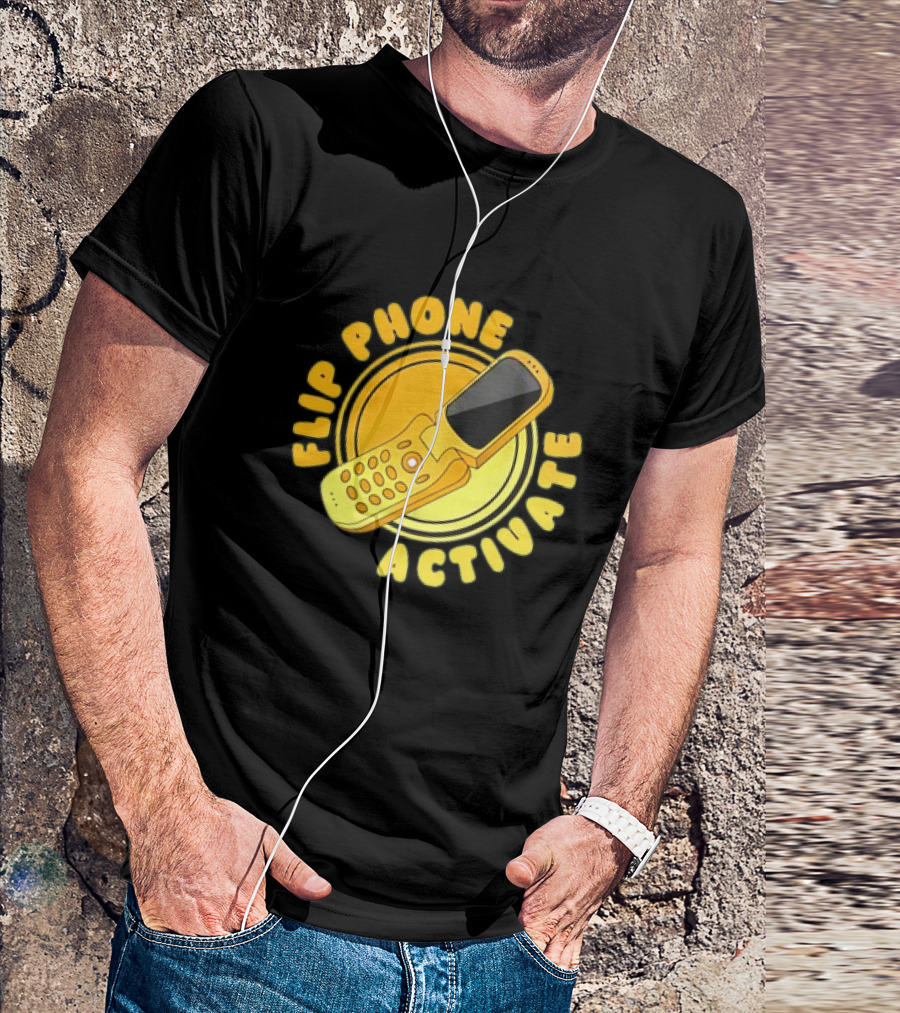 Flip Phone Activate Nostalgic Yellow Flip Mobile T-Shirt