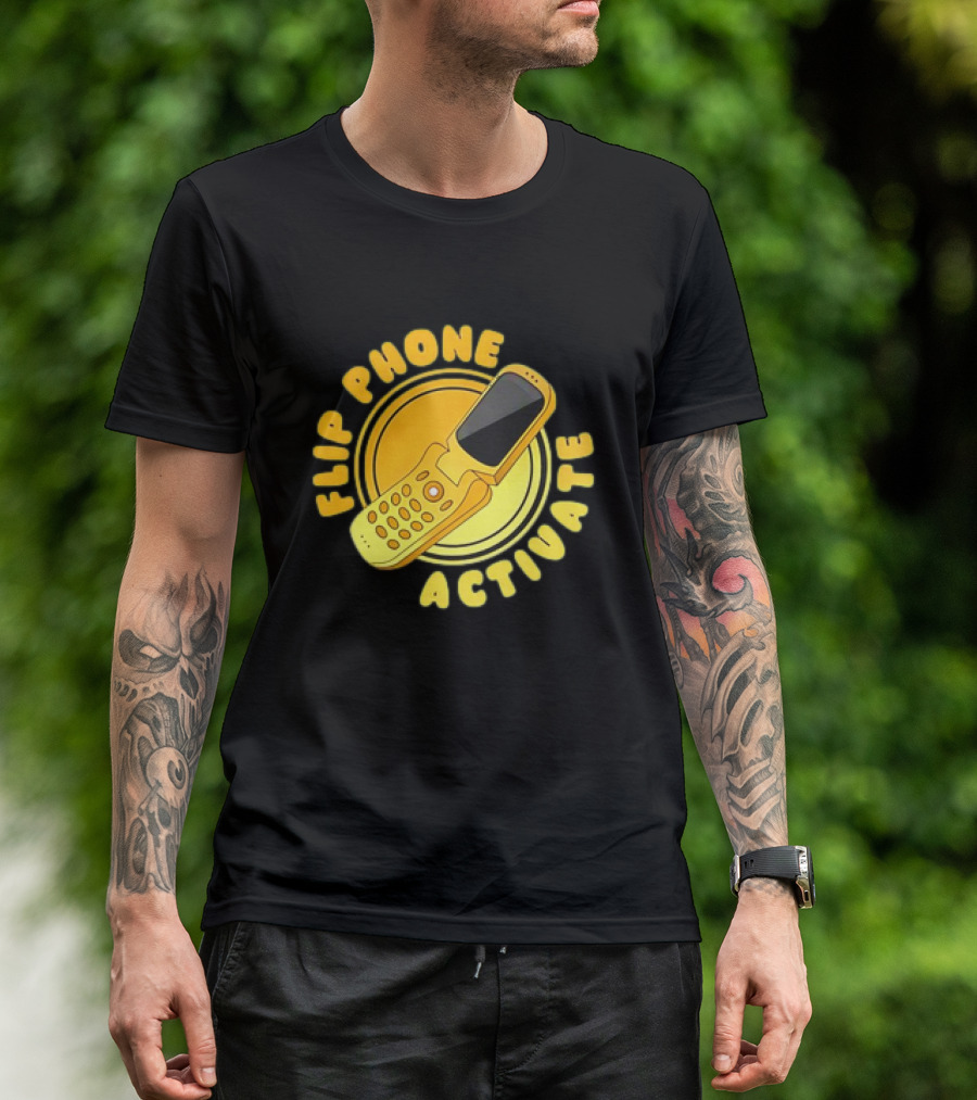 Flip Phone Activate Nostalgic Yellow Flip Mobile T-Shirt