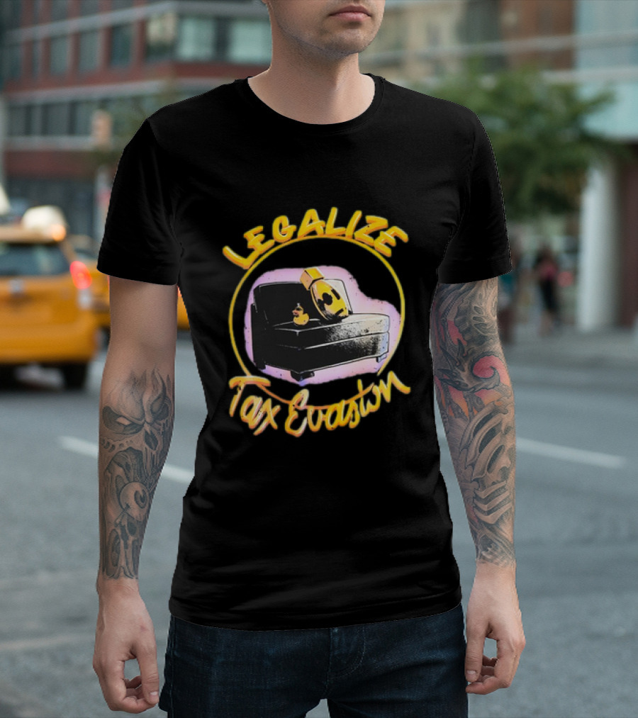 LEGALIZE TAX EVASION Rubber Duck on Couch T-Shirt