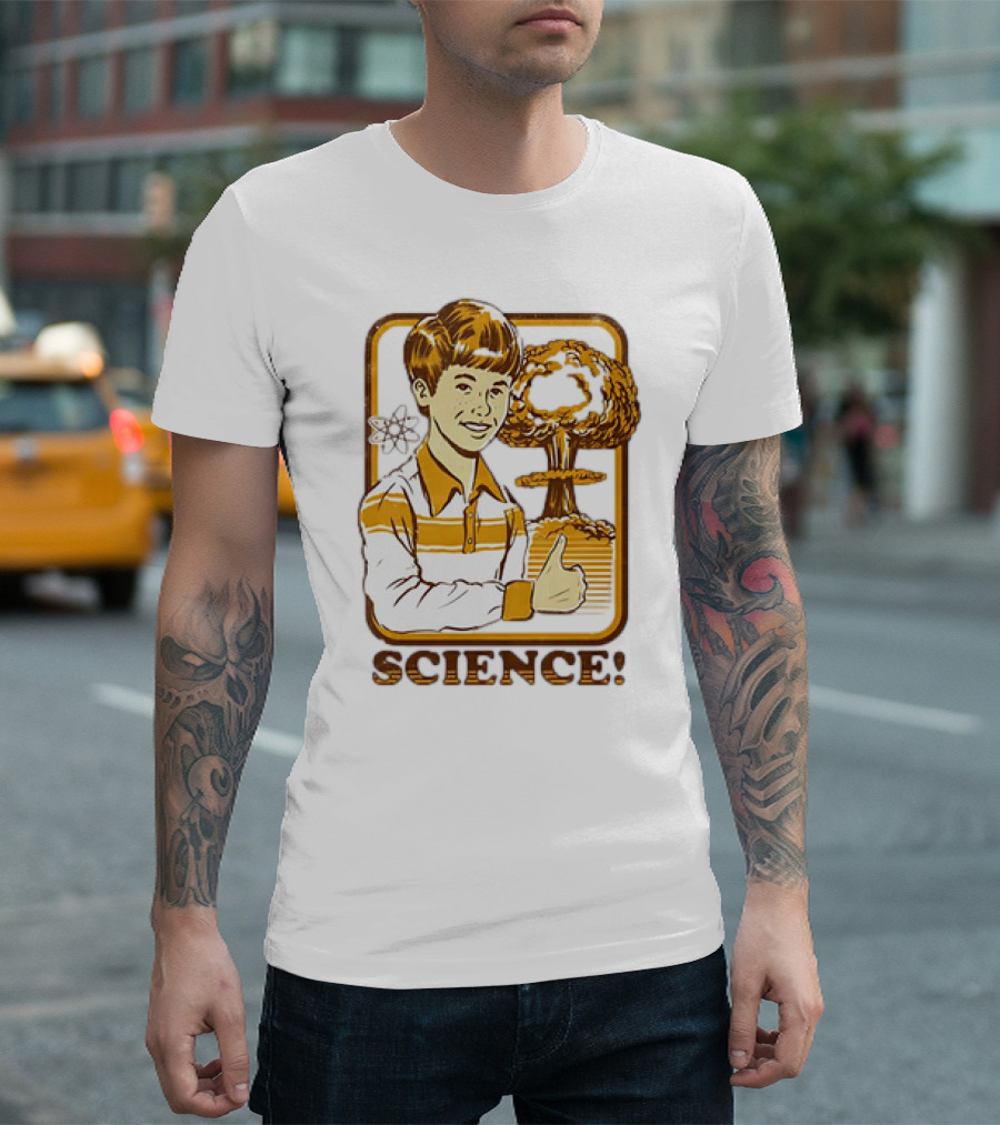 Atomic Bomb Science Boy with Mushroom Cloud T-Shirt