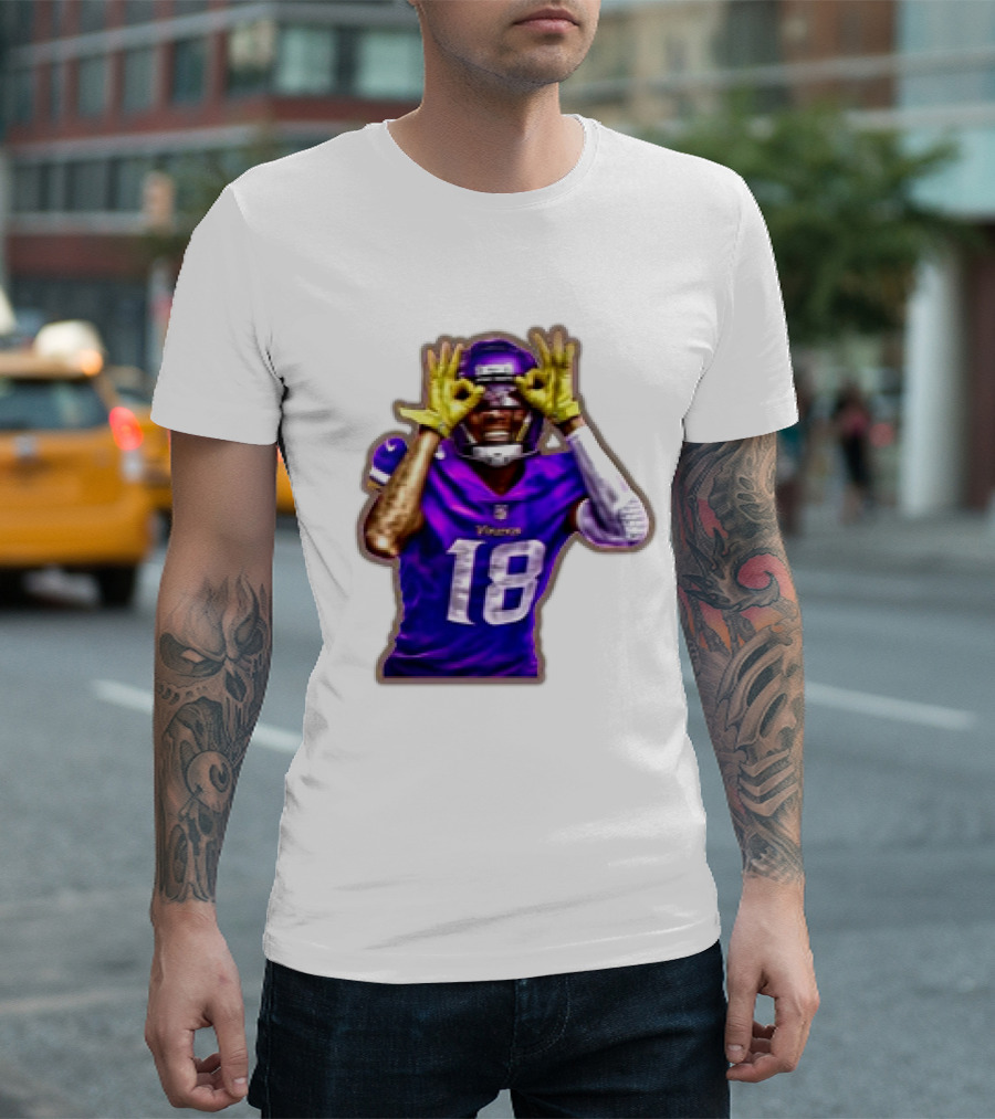 Football Minnesota Vikings Justin Jefferson Trippy Now U See Me T-Shirt