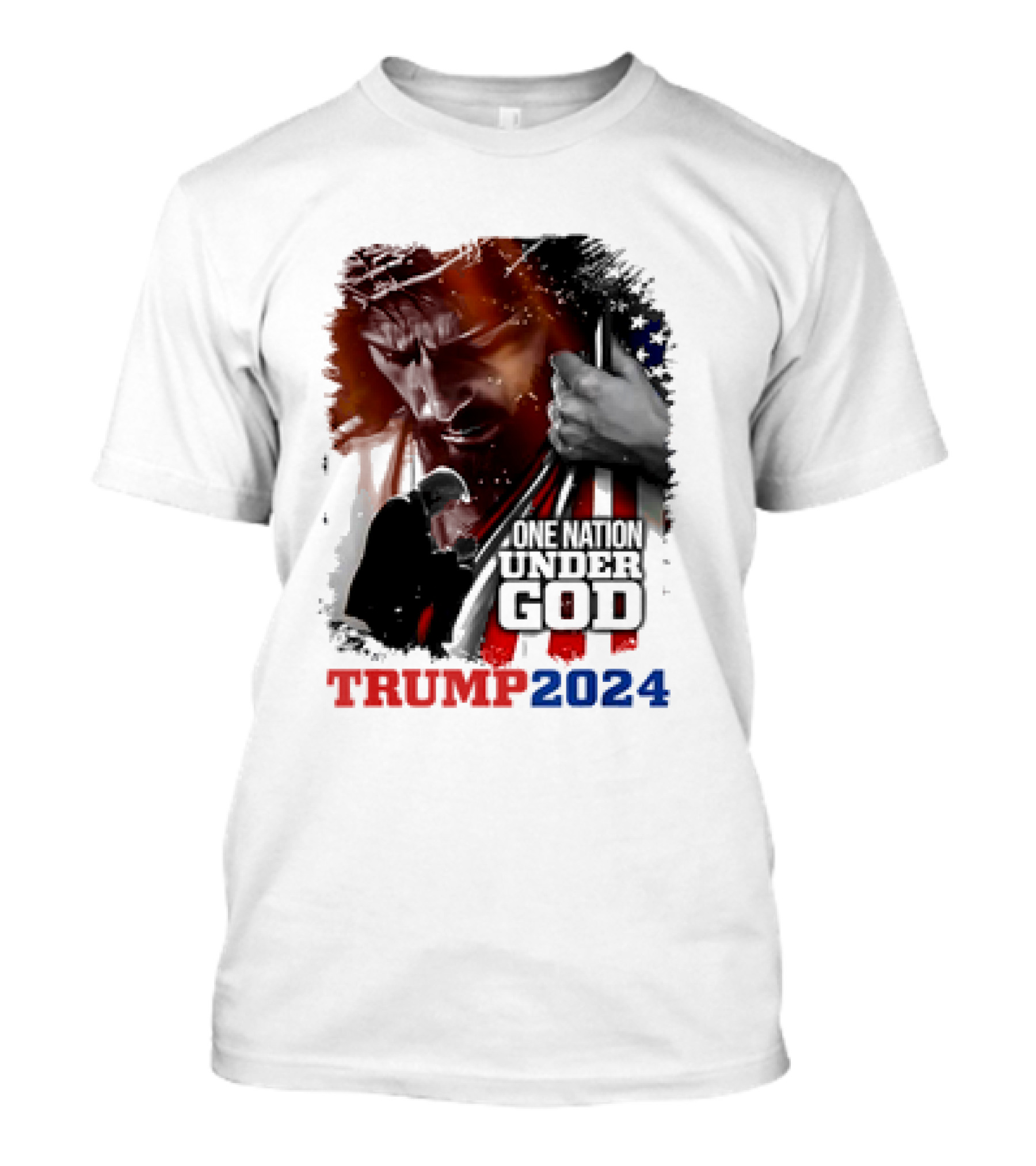 One Nation Under God Trump 2024 American Christian T-Shirt