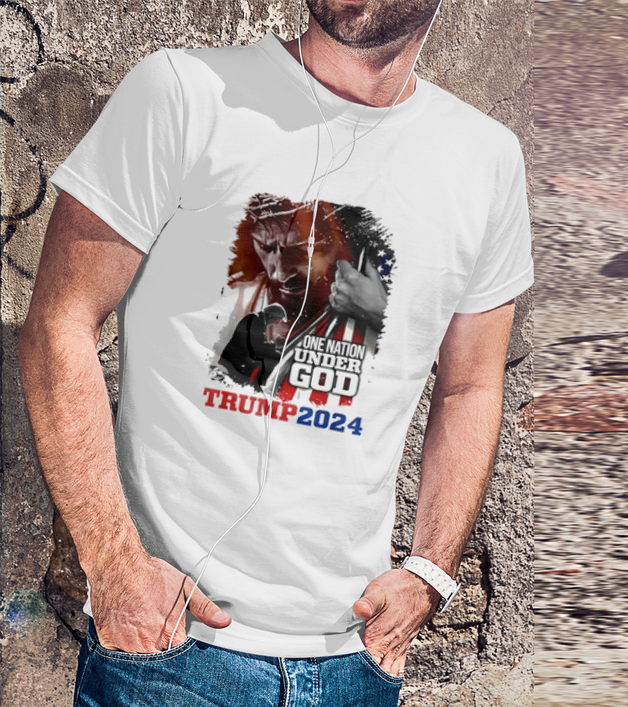 One Nation Under God Trump 2024 American Christian T-Shirt