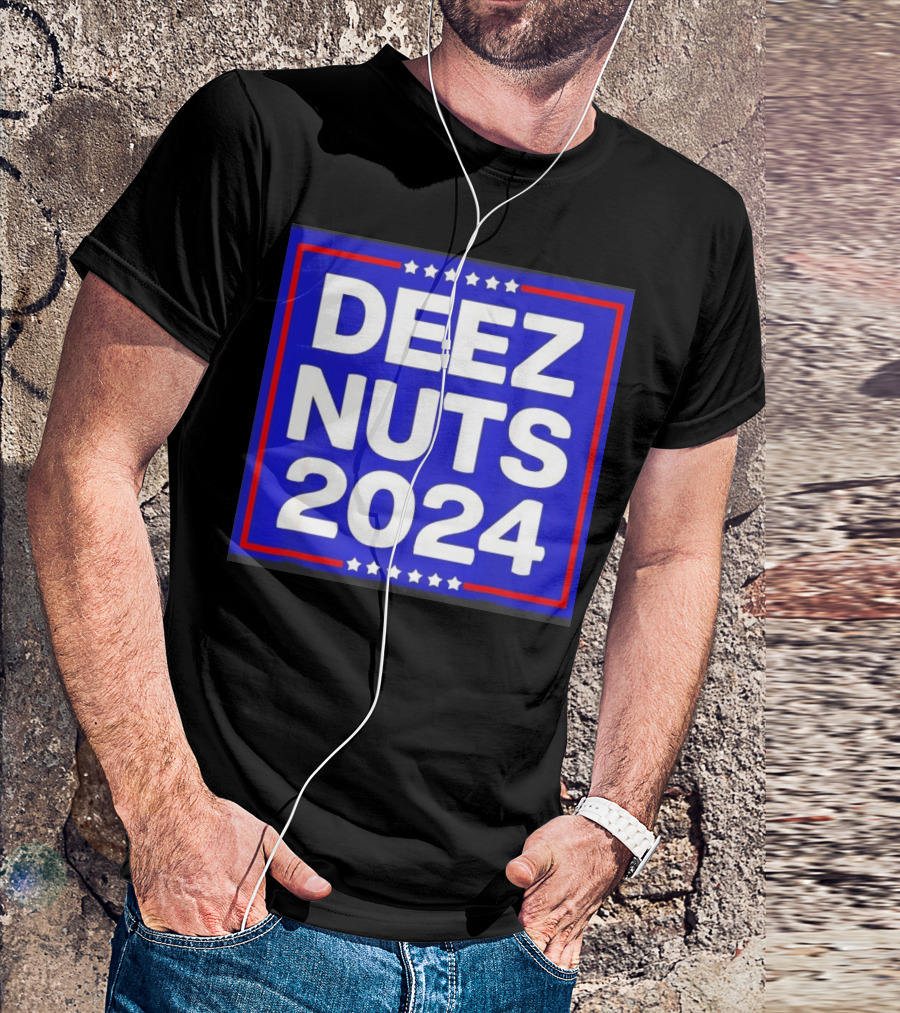 DEEZ NUTS 2024 Campaign Stars Bold Typography T-Shirt
