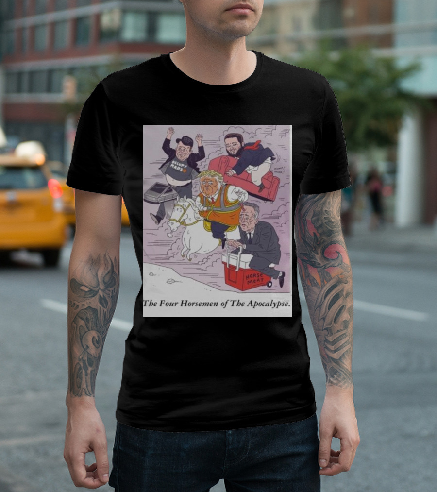 Trump Vance Musk RFK The Four Horsemen Of The Apocalypse Cartoon T-Shirt