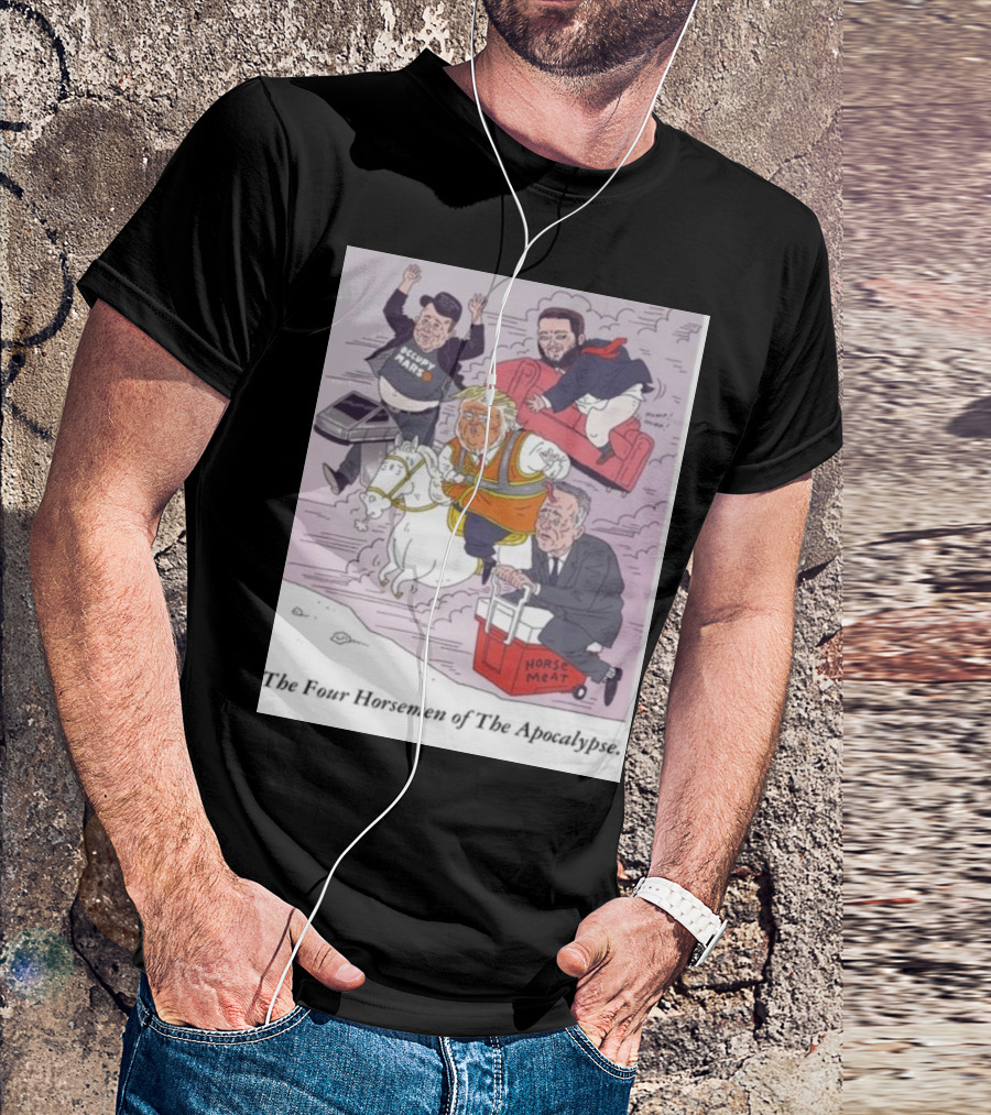 Trump Vance Musk RFK The Four Horsemen Of The Apocalypse Cartoon T-Shirt