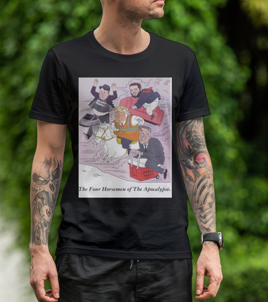 Trump Vance Musk RFK The Four Horsemen Of The Apocalypse Cartoon T-Shirt