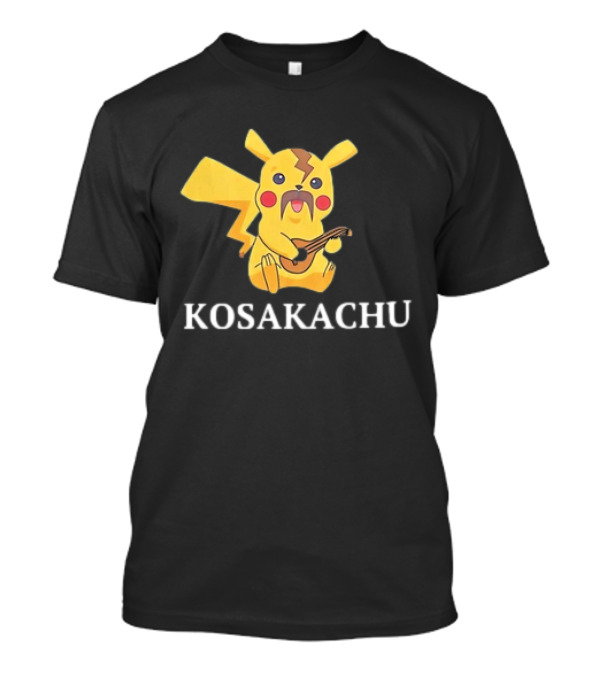 Kosakachu Pikachu Playing Guitar With Moustache T-Shirt