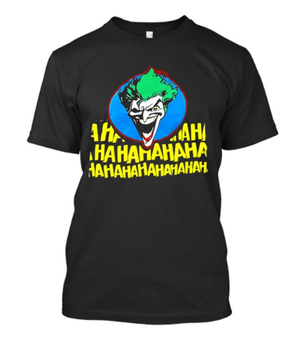Joker DC Comics 1989 Hahahaha Vintage Iconic Laughing Face And Text T-Shirt