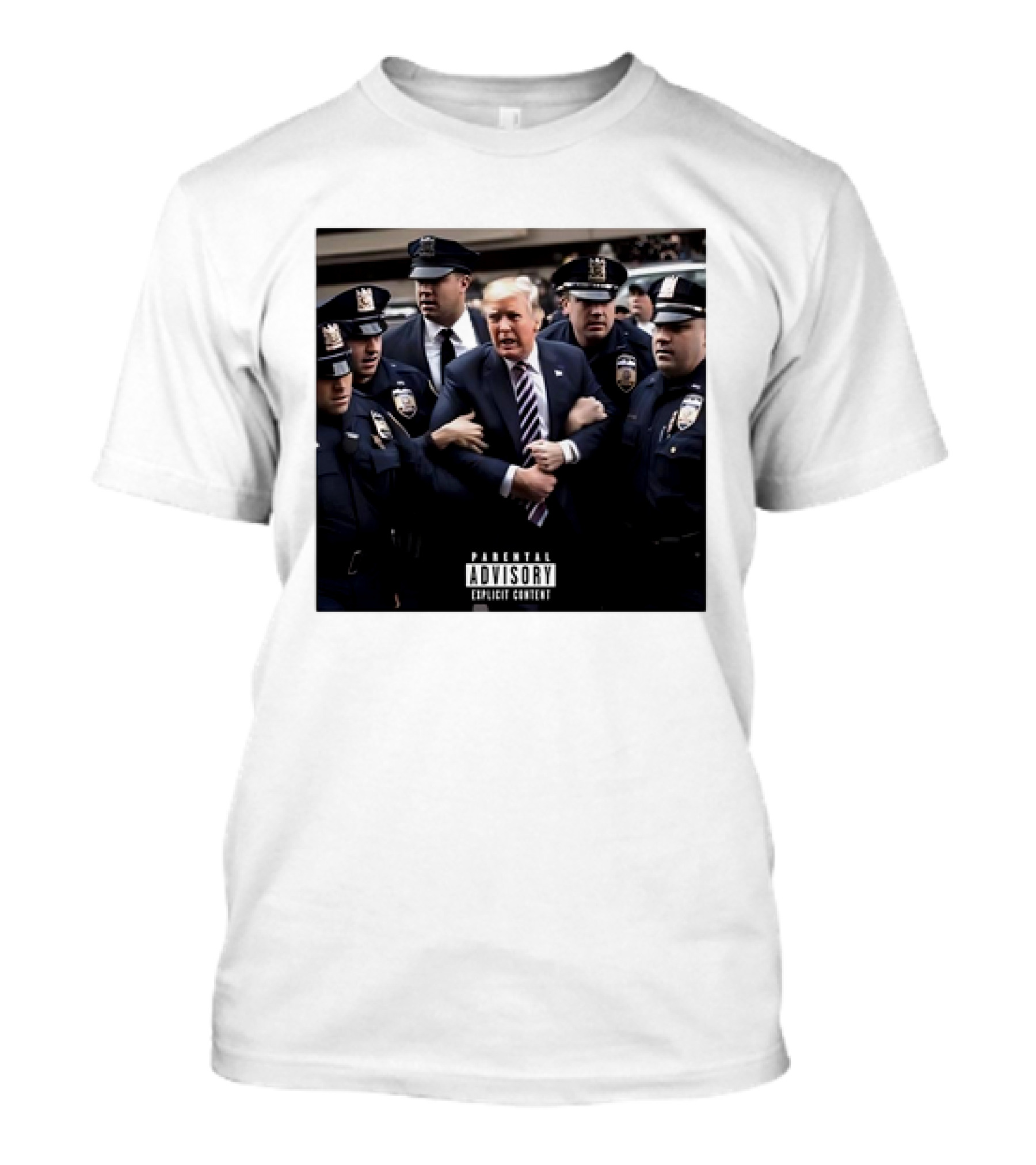 Parental Explicit Content Trump Getting Arrested Meme Police Surrounding Scene T-Shirt