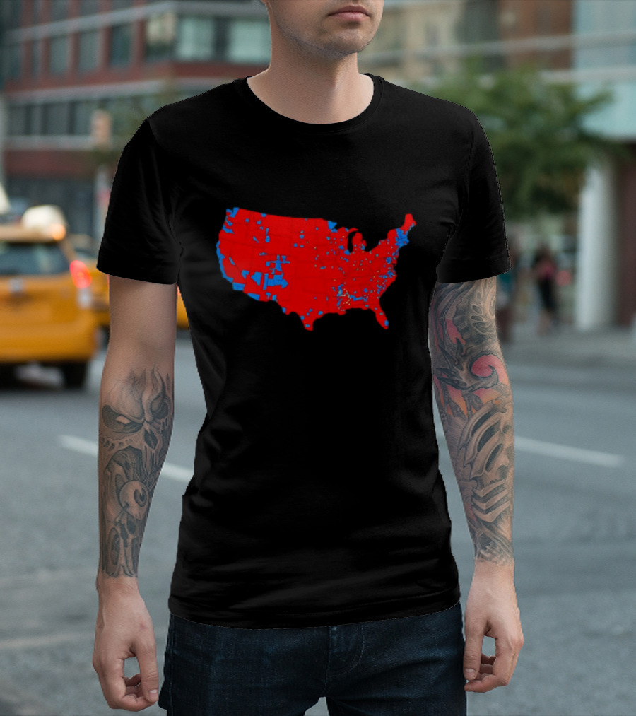 He Victory Map Red Blue USA T-Shirt