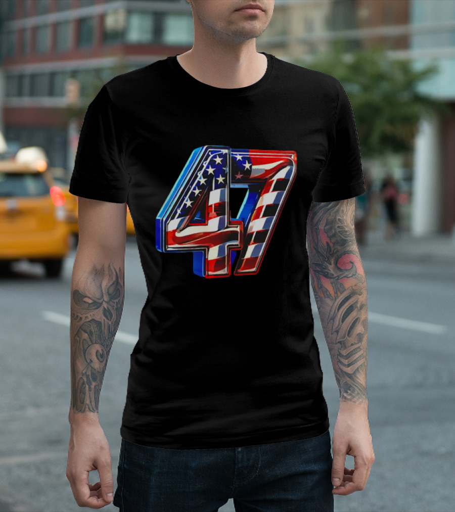 President 47 USA Flag T-Shirt