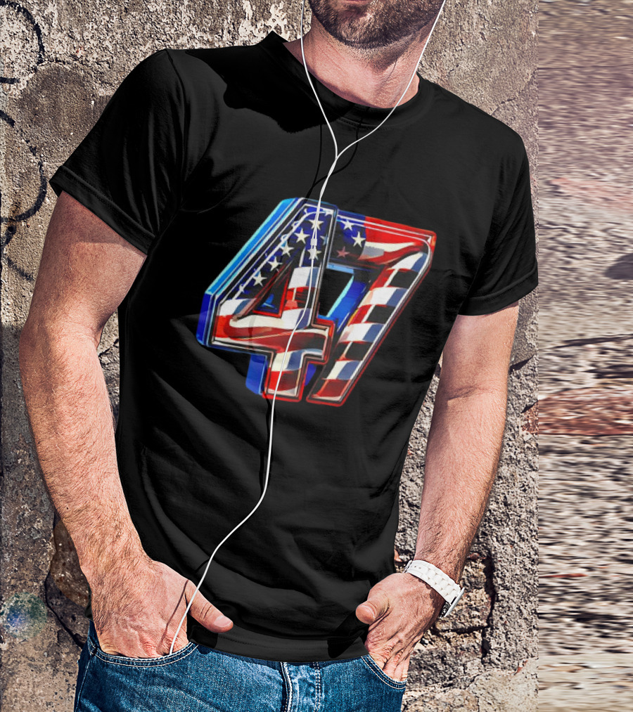 President 47 USA Flag T-Shirt