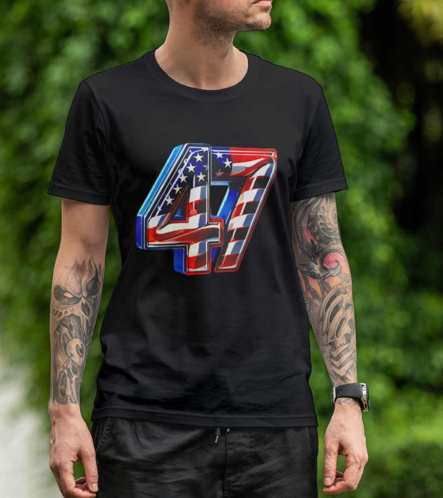 President 47 USA Flag T-Shirt