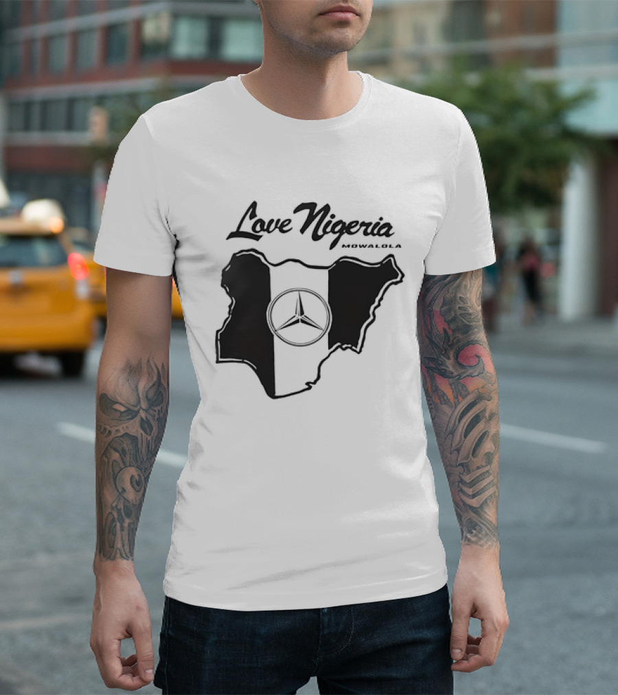 Love Nigeria Mowalola Mercedes Logo Map T-Shirt