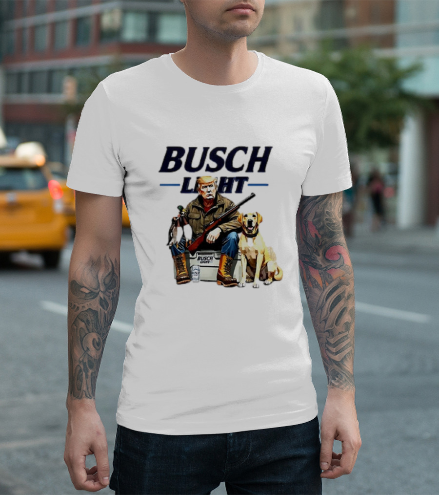 Busch Light Trump Hunting Dog and Beer Cooler T-Shirt
