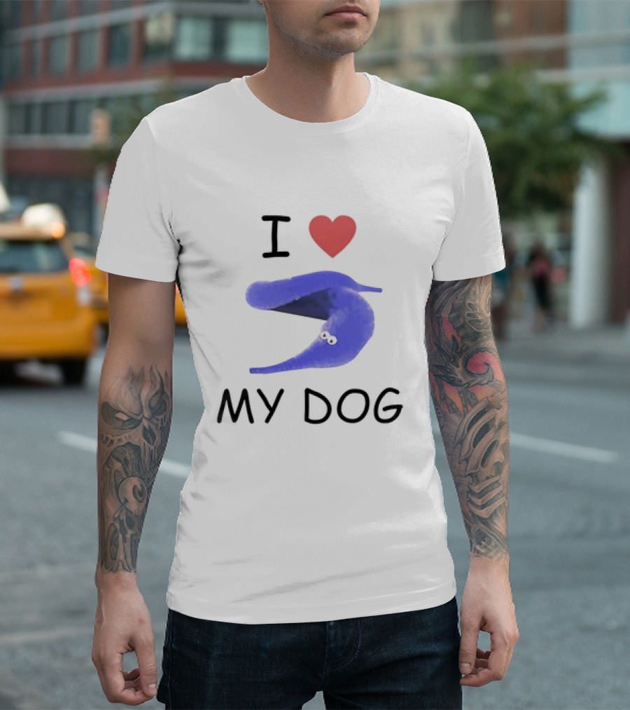 I Love My Dog Silly Worm T-Shirt