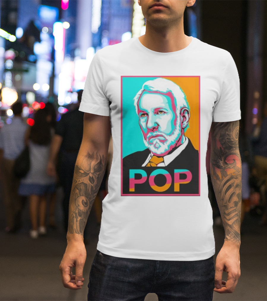 Raul Dominguez Jr Pop Retro Gregg Popovich T-Shirt