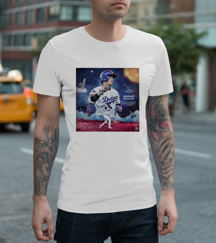 Shohei Ohtani Los Angeles Dodgers Silver Slugger Award Winner MLB Home Decor T-Shirt