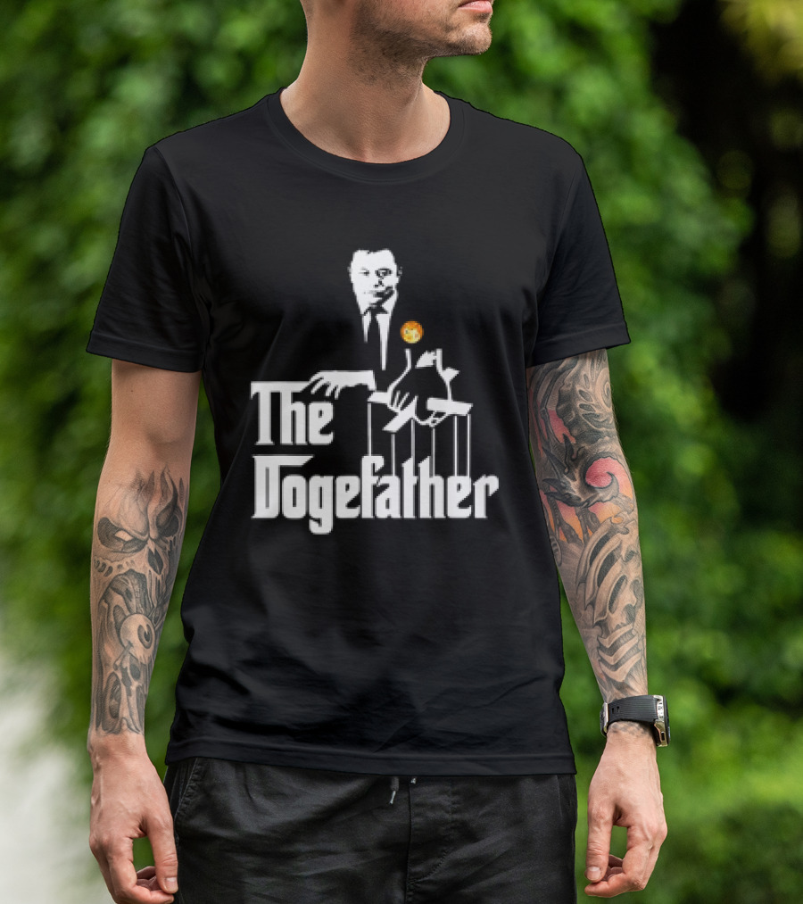 The Dogefather Elon Musk With Puppet And Doge Coin T-Shirt