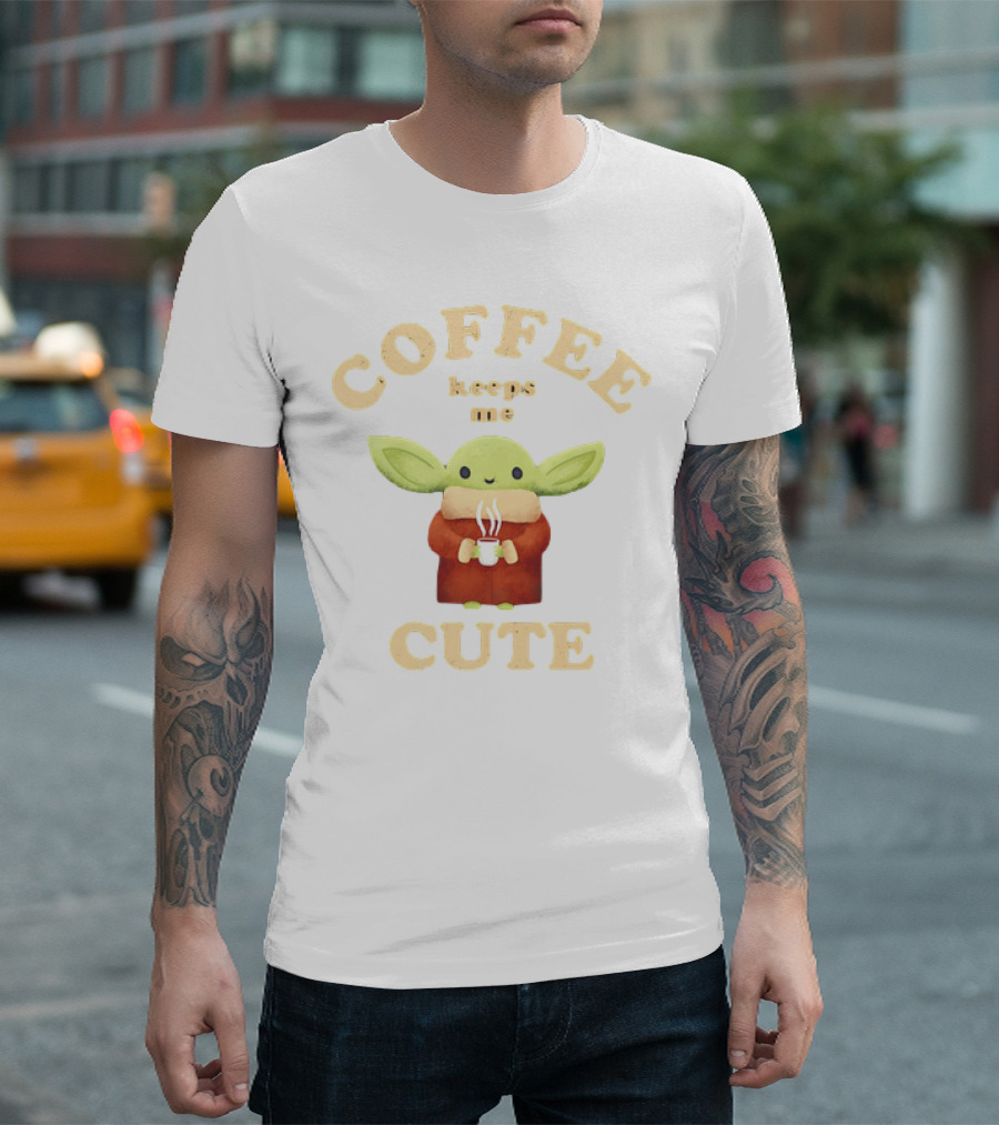 Coffee Keeps Me Cute Baby Yoda T-Shirt