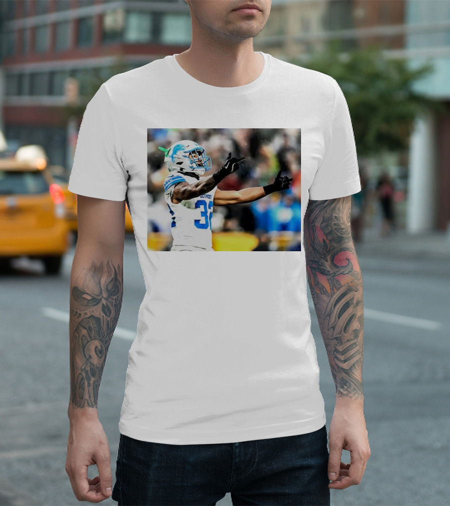 Double Bird Brian Branch Detroit Lions Gesture T-Shirt