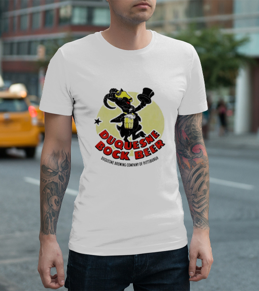 Duquesne Bock Beer Duquesne Brewing Company of Pittsburgh Retro Ram T-Shirt
