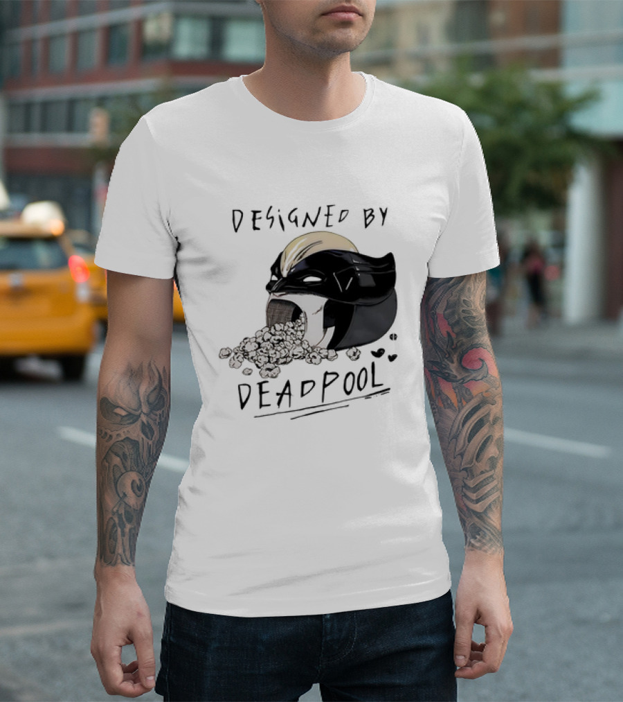 Marvel Designed By Deadpool Popcorn Vintage T-Shirt