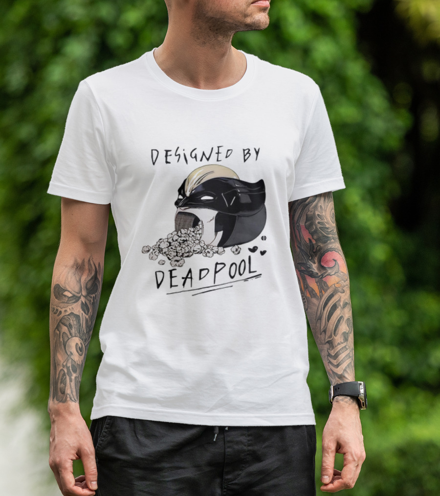 Marvel Designed By Deadpool Popcorn Vintage T-Shirt