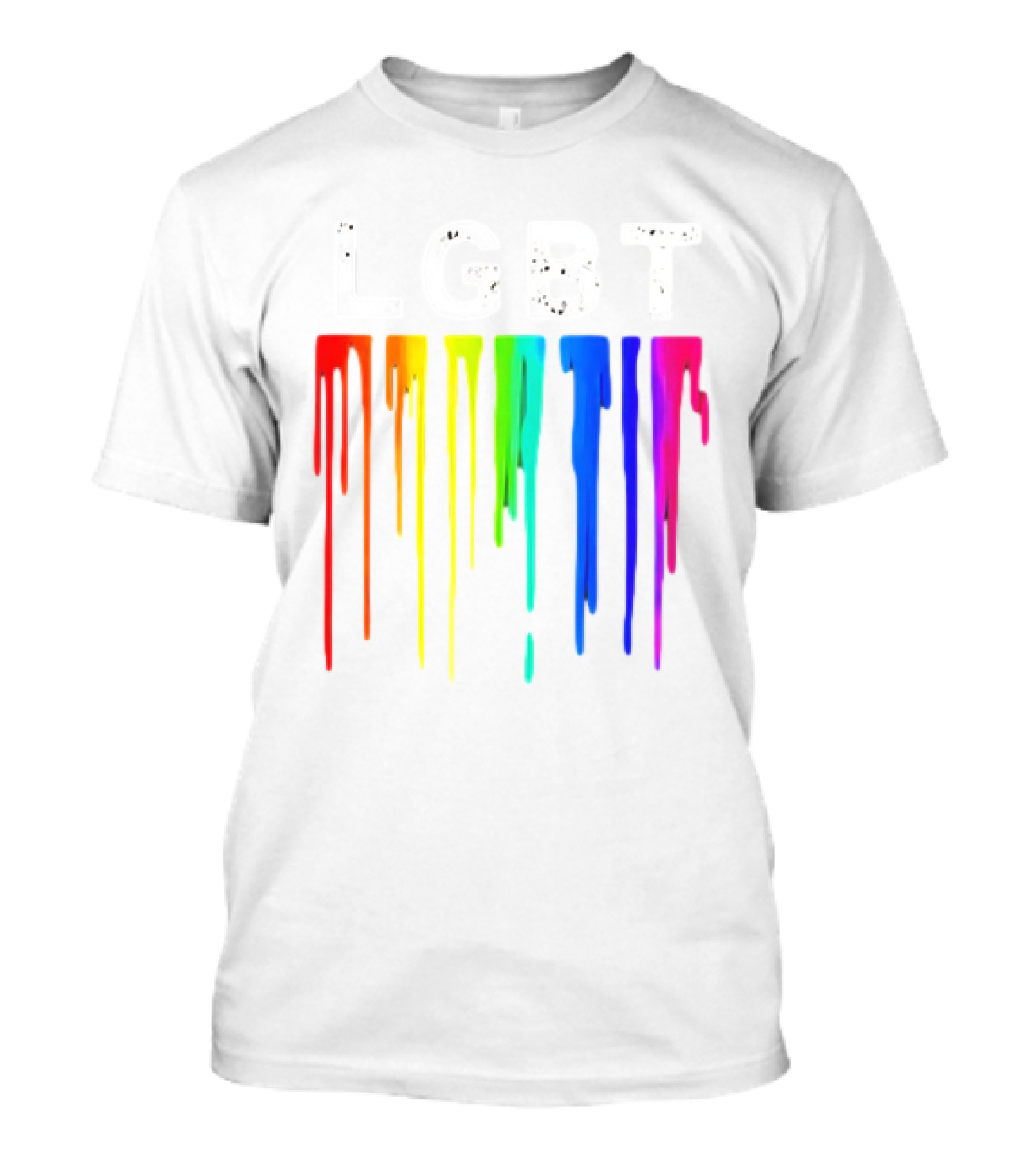 LGBT Rainbow Dripping Paint Watercolor T-Shirt