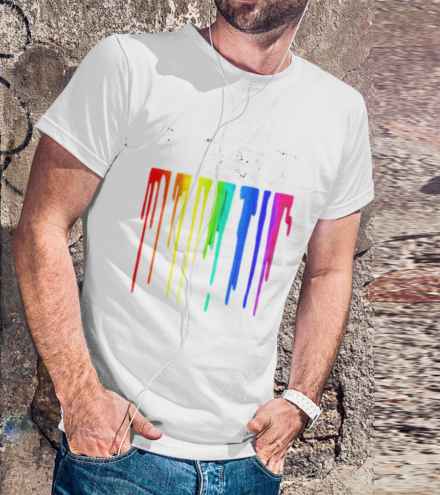 LGBT Rainbow Dripping Paint Watercolor T-Shirt