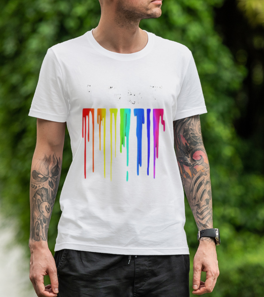 LGBT Rainbow Dripping Paint Watercolor T-Shirt