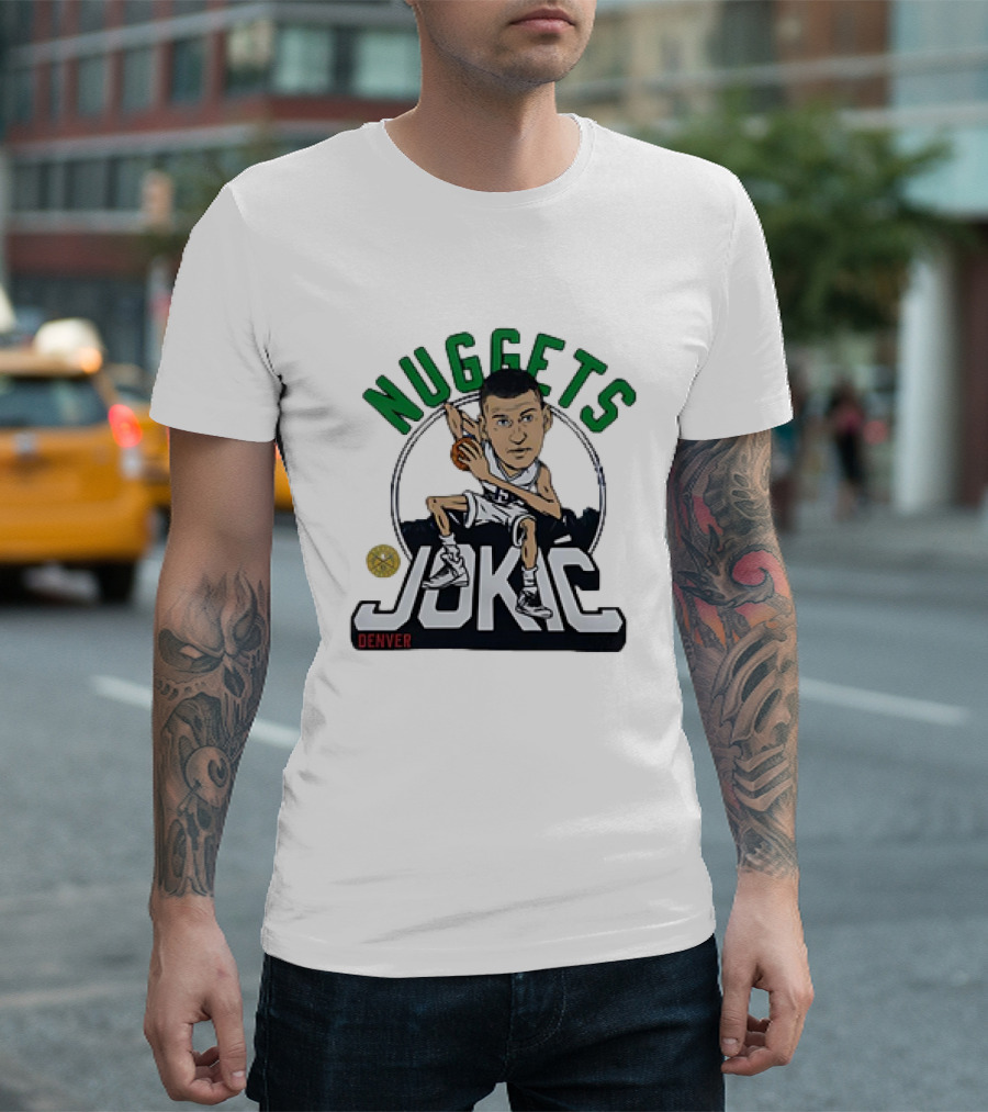 Denver Nuggets Jokic Caricature Signature T-Shirt