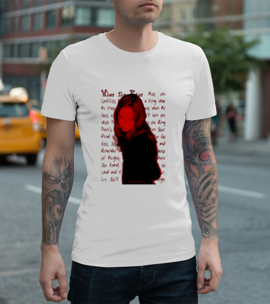 Fiona Apple When the Pawn Full Excerpt Bold Text Red T-Shirt