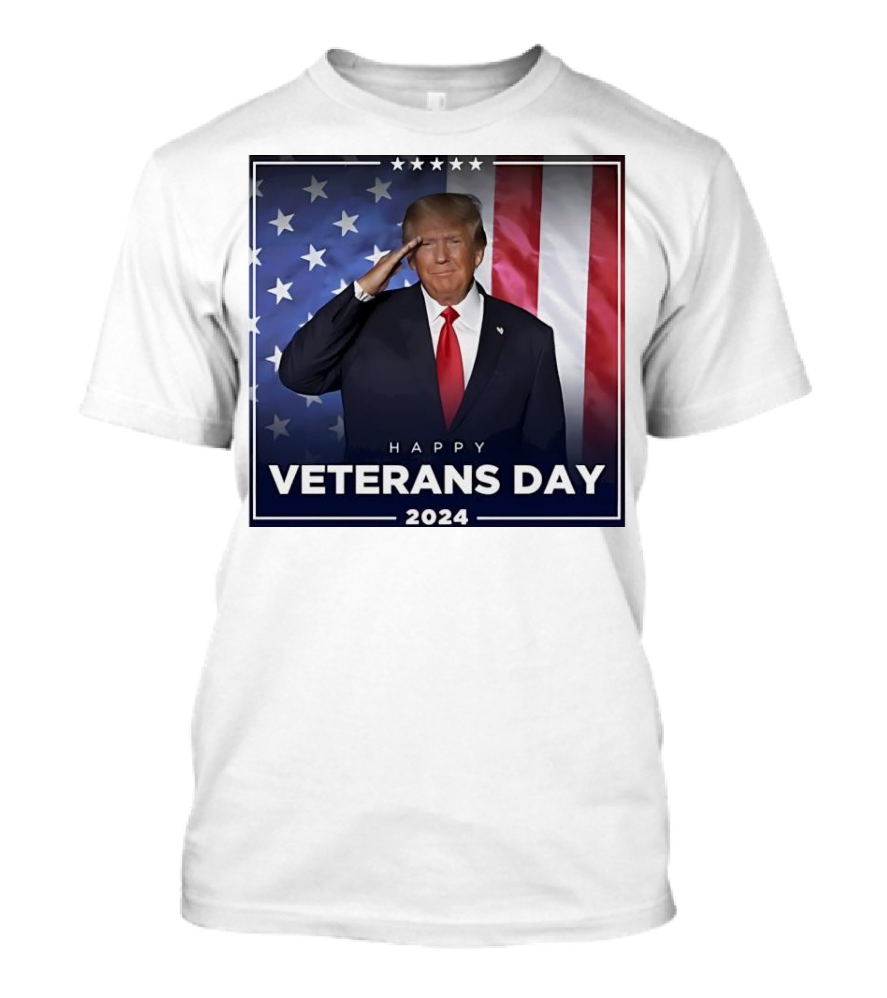 Happy Veterans Day 2024 Donald Trump Salute American Flag T-Shirt