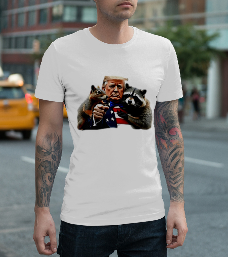 Trump with Peanut Squirrel and Raccoon T-Shirt