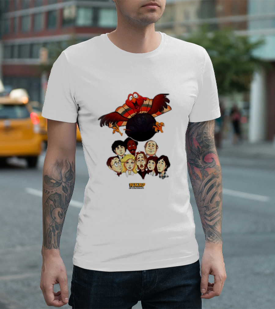 WKRP in Cincinnati Turkey Drop Cartoon Characters T-Shirt