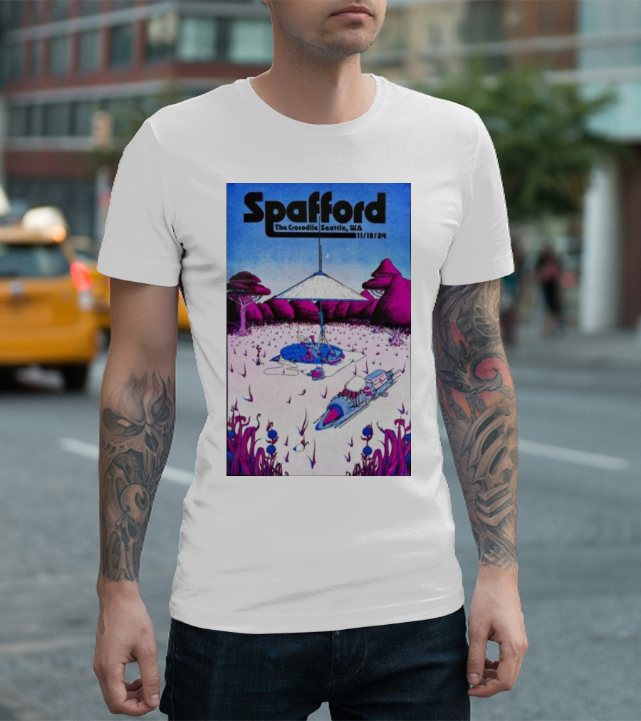 Spafford Live at The Crocodile Seattle 11/10/24 Vintage Sci-Fi Scene T-Shirt