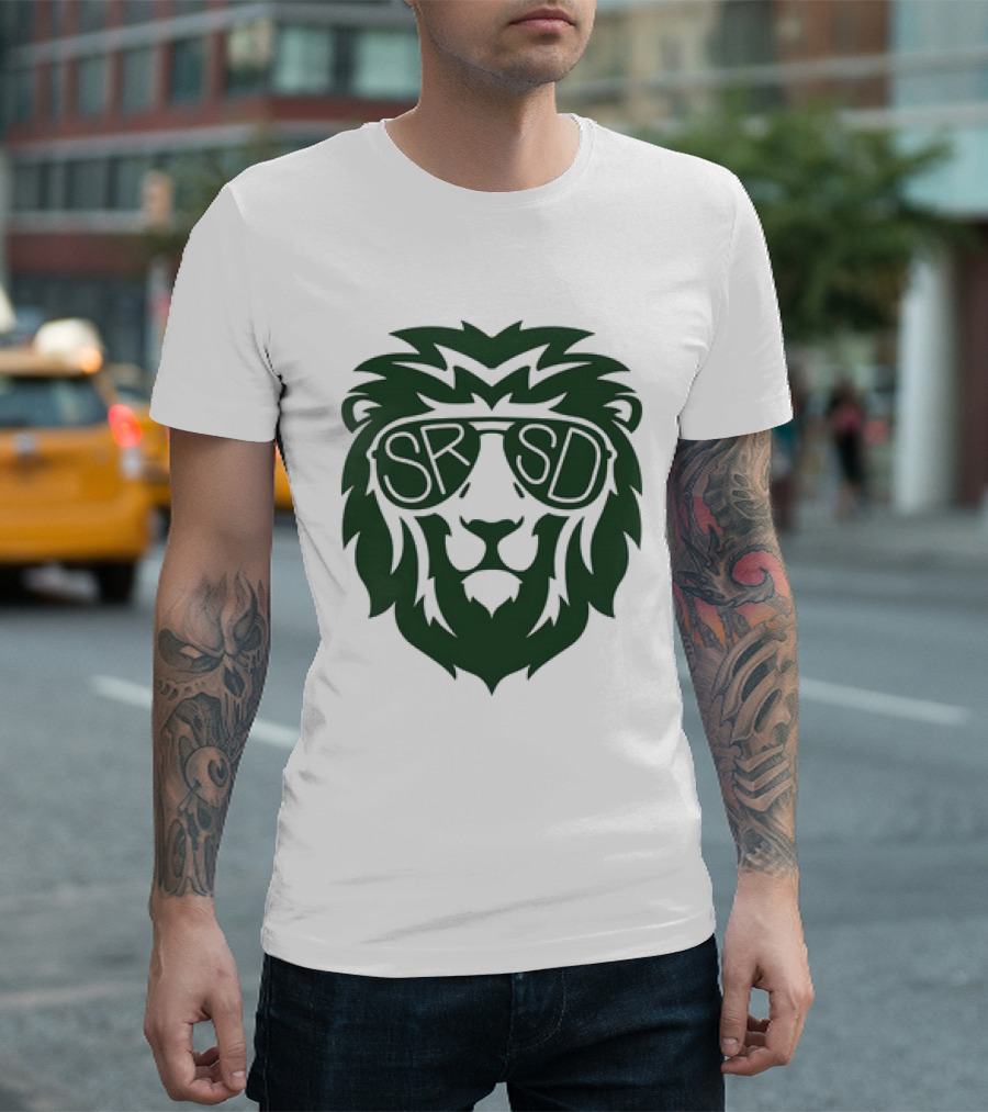 SRSD St. Rita Lion Mascot in Sunglasses T-Shirt